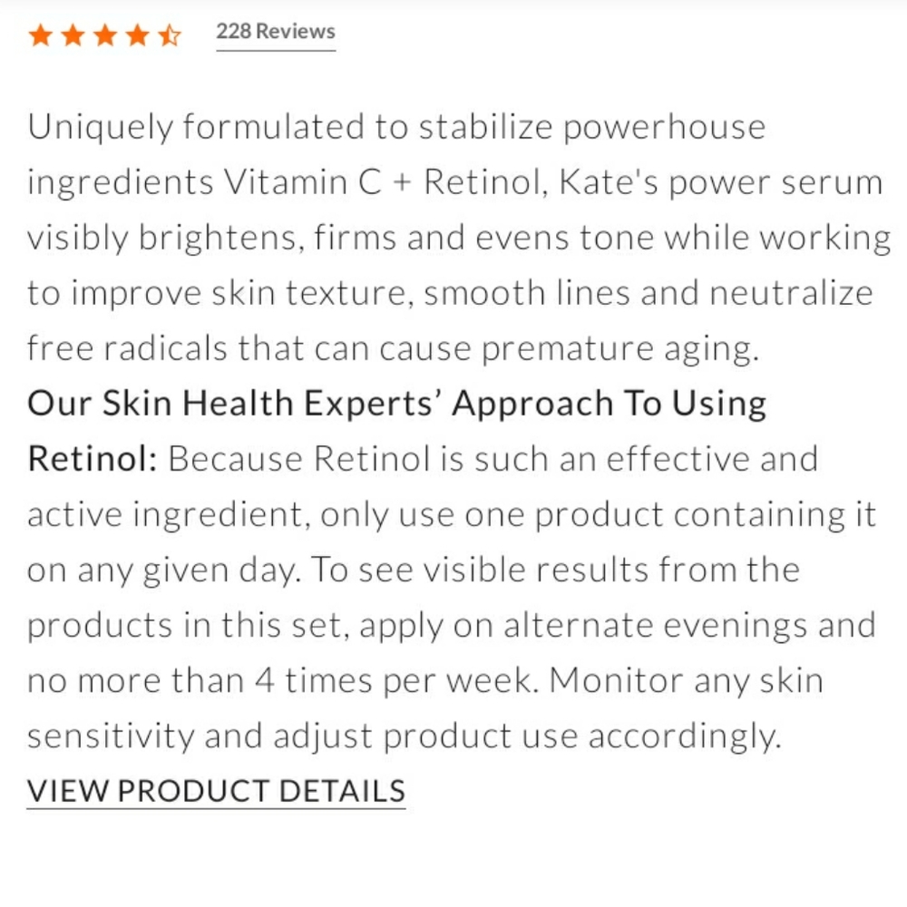 Kate Somerville Retinol Vita C Power Serum Firming & Brightening Treatment - Picture 6 of 16